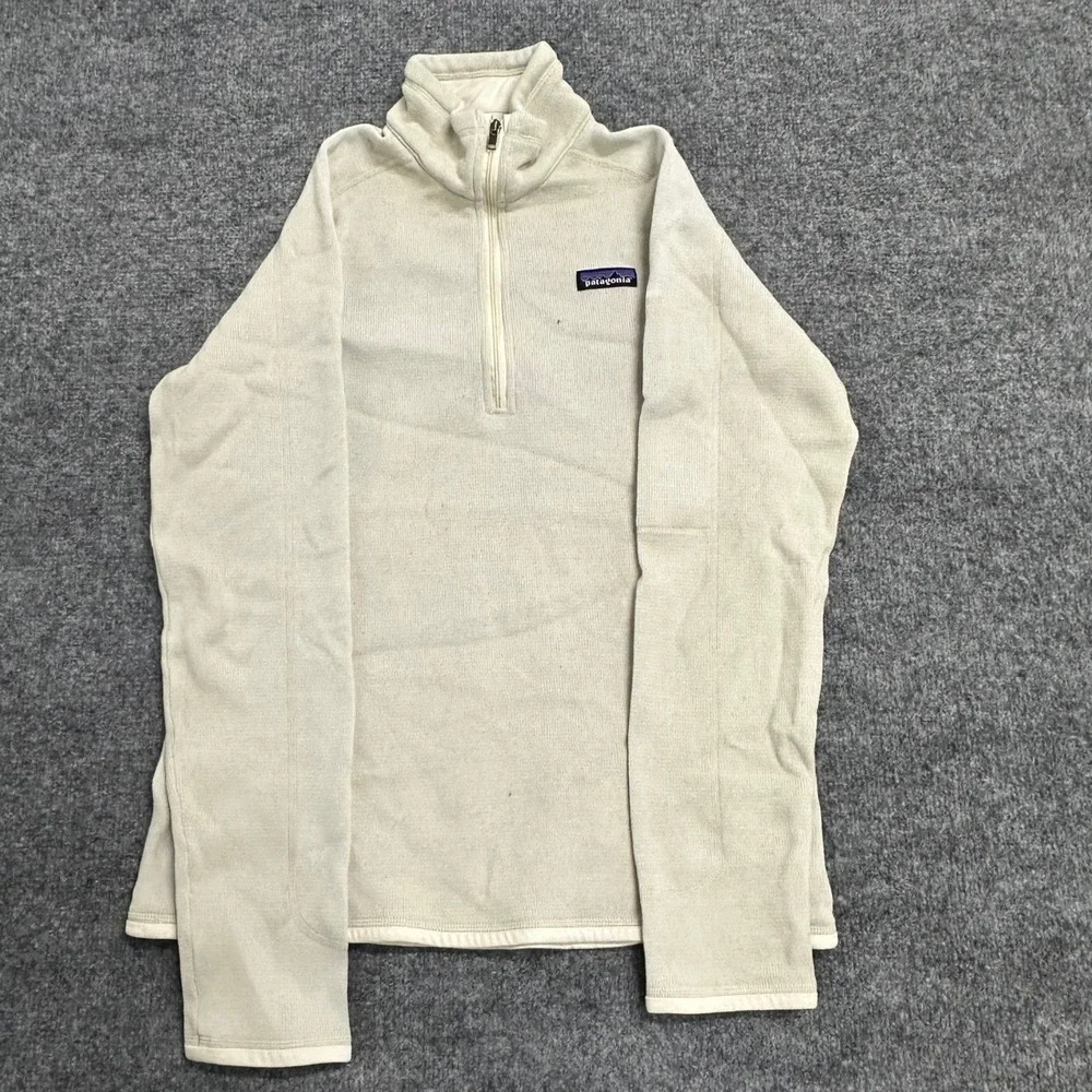 Patagonia Better Sweater Womens Size L Beige Quarter Zip Fleece Pullover Jacket